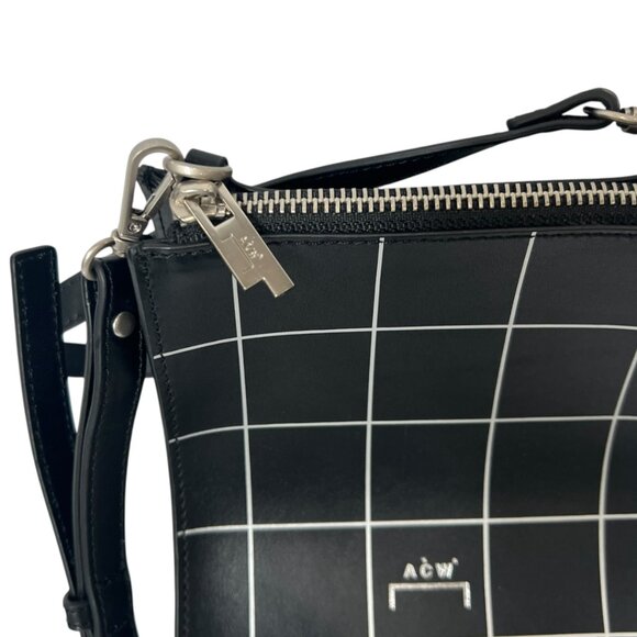 $695 A Cold Wall Black Structured Leather Curved Square Small Crossbody Bag - Picture 4 of 14